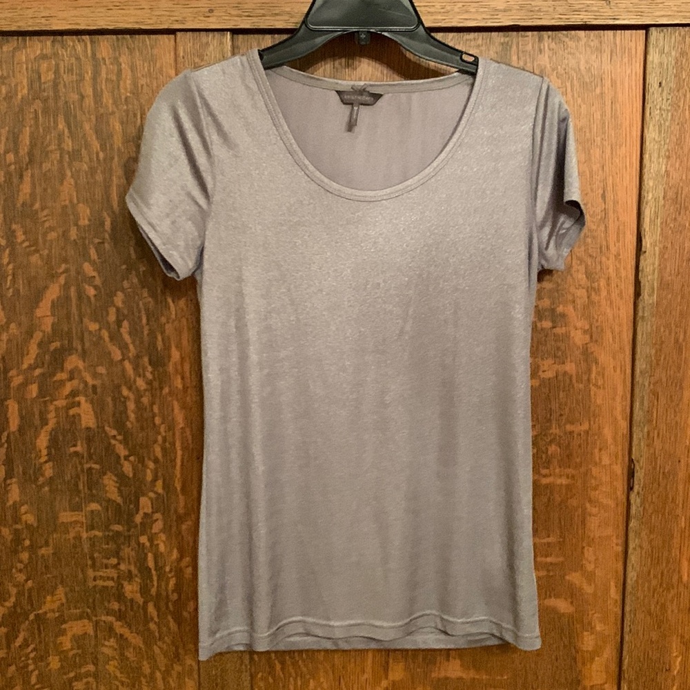 Kristin Davis grey shimmer top medium M